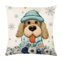 Leinen Kissenbezug mit Weihnachtsbuchstaben-Print - Weihnachtsdekoration