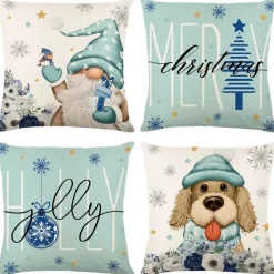 Leinen Kissenbezug mit Weihnachtsbuchstaben-Print - Weihnachtsdekoration