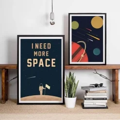 Leinwandbild mit Weltraummotiven – Wissenschaftliche Wanddekoration