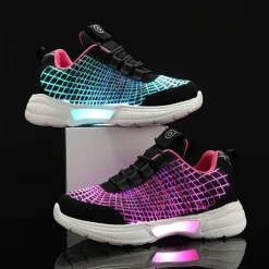Leuchtende Glasfaser-Sneaker – bequeme wiederaufladbare Schuhe