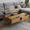 Liftable Nordic Wood Coffee Table - Space-Saving Design