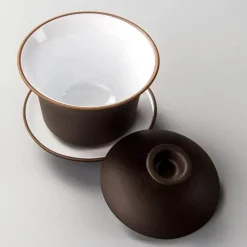 Lila Ton Gaiwan Teeset - Elegante chinesische Teetasse