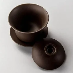 Lila Ton Gaiwan Teeset - Elegante chinesische Teetasse