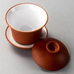 Lila Ton Gaiwan Teeset - Elegante chinesische Teetasse