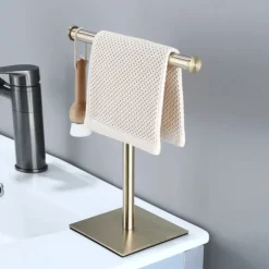 Linden Brass Towel Stand