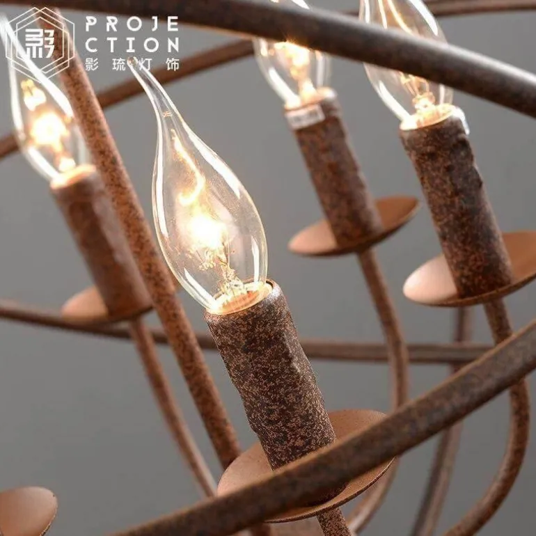 Loft Hanging Globe Iron Bird Cage Light - Modern Pendant Lamp