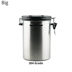 Luftdichter Kaffee-Aufbewahrungsbehälter aus Edelstahl mit CO2-Ventil – Frische-Keeper