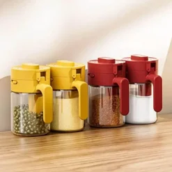 Luftdichtes Gewürzglas aus Glas mit Verschlusslöffel – Aufbewahrungsbehälter für die Küche