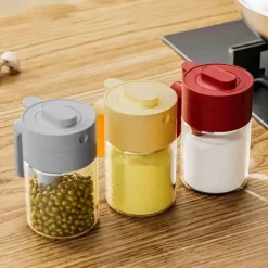 Luftdichtes Gewürzglas aus Glas mit Verschlusslöffel – Aufbewahrungsbehälter für die Küche