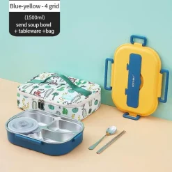 Lunchbox aus Edelstahl für Kinder – Bento-Box mit mehreren Fächern