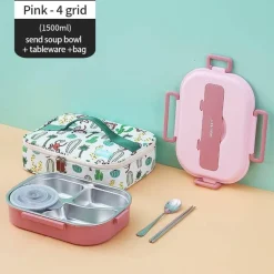 Lunchbox aus Edelstahl für Kinder – Bento-Box mit mehreren Fächern