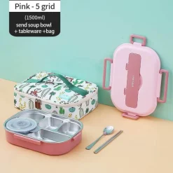 Lunchbox aus Edelstahl für Kinder – Bento-Box mit mehreren Fächern