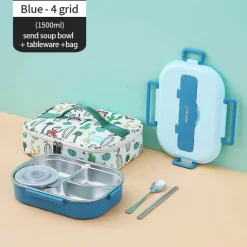 Lunchbox aus Edelstahl für Kinder – Bento-Box mit mehreren Fächern