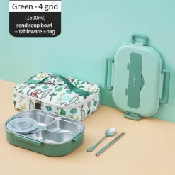 Lunchbox aus Edelstahl für Kinder – Bento-Box mit mehreren Fächern