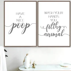 Lustige Toiletten-Leinwandkunst – humorvolle Badezimmerdekoration