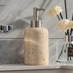 Luxe Sandstone Bathroom Set - Elegant Bath Accessories Collection