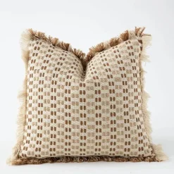 Luxuriöse handgewebte Kissenbezüge und Pouf-Bezüge in Bronzing-Optik