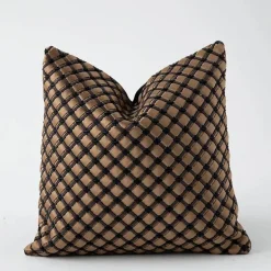 Luxuriöse handgewebte Kissenbezüge und Pouf-Bezüge in Bronzing-Optik