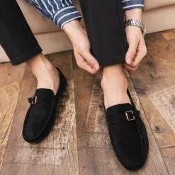 Luxuriöse Slip-On-Fahrerschuhe aus Wildleder für Herren
