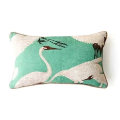 Luxuriöser Chenille-Kissenbezug mit Rüschen in Grün – Dekoratives 35x45-Kissen für stilvolle Wohndekoration