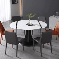 Luxuriöser ovaler ausziehbarer Marmor-Esstisch – Modernes Rock Plate Design