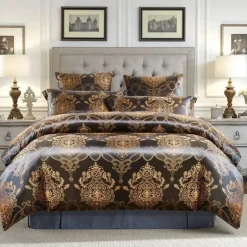 Luxuriöses Jacquard-Bettwäscheset für Kingsize-Betten – Bettbezug, Steppdecken, hochwertige Heimtextilien