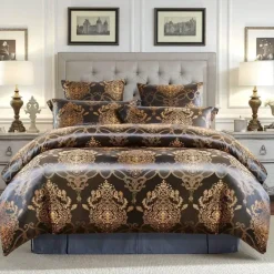 Luxuriöses Jacquard-Bettwäscheset für Kingsize-Betten – Bettbezug, Steppdecken, hochwertige Heimtextilien
