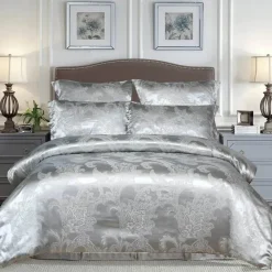 Luxuriöses Jacquard-Bettwäscheset für Kingsize-Betten – Bettbezug, Steppdecken, hochwertige Heimtextilien