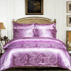 Luxuriöses Jacquard-Bettwäscheset für Kingsize-Betten – Bettbezug, Steppdecken, hochwertige Heimtextilien