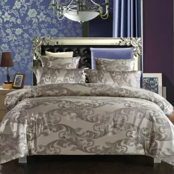 Luxuriöses Jacquard-Bettwäscheset für Kingsize-Betten – Bettbezug, Steppdecken, hochwertige Heimtextilien