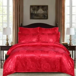 Luxuriöses Jacquard-Bettwäscheset für Kingsize-Betten – Bettbezug, Steppdecken, hochwertige Heimtextilien