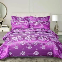 Luxuriöses Jacquard-Bettwäscheset für Kingsize-Betten – Bettbezug, Steppdecken, hochwertige Heimtextilien