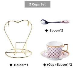 Luxuriöses Kaffee- und Teeservice aus goldenem Bone China – elegante Porzellankeramik