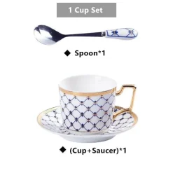 Luxuriöses Kaffee- und Teeservice aus goldenem Bone China – elegante Porzellankeramik
