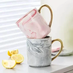 Luxuriöses Kaffeetassen-Set mit Goldrand – Elegantes Geschenk für Paare