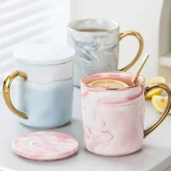 Luxuriöses Kaffeetassen-Set mit Goldrand – Elegantes Geschenk für Paare