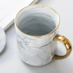 Luxuriöses Kaffeetassen-Set mit Goldrand – Elegantes Geschenk für Paare