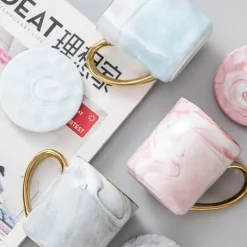 Luxuriöses Kaffeetassen-Set mit Goldrand – Elegantes Geschenk für Paare