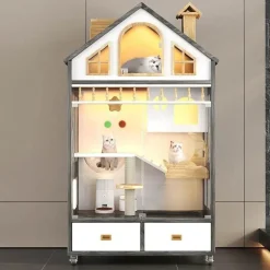 Luxuriöses Katzenhaus aus Holz – gemütlicher Unterschlupf für den Innenbereich