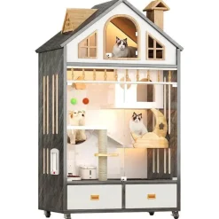 Luxuriöses Katzenhaus aus Holz – gemütlicher Unterschlupf für den Innenbereich