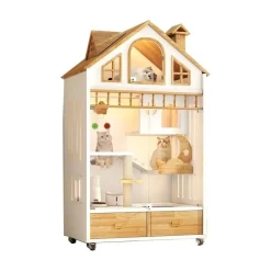 Luxuriöses Katzenhaus aus Holz – gemütlicher Unterschlupf für den Innenbereich