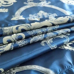 Luxuriöses Kingsize-Bettbezug-Set aus Satin-Jacquard – einfarbige Bettwäsche