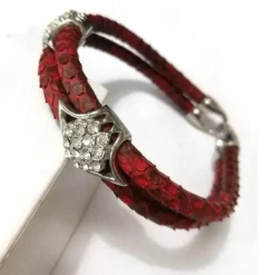 Luxuriöses Pythonlederarmband - Modeschmuck mit Goldakzent