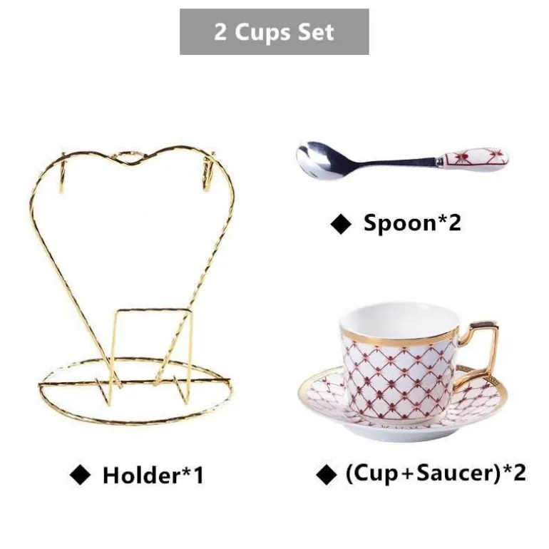 Luxuriöses Tee- und Kaffeeset aus Bone China – Elegante Kanne und Tassen aus goldfarbenem Porzellan