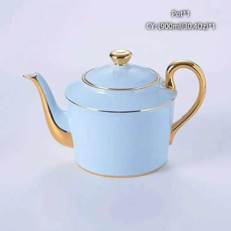 Luxuriöses Tee- und Kaffeeset aus Porzellan – Teekanne mit Tassen aus Bone China