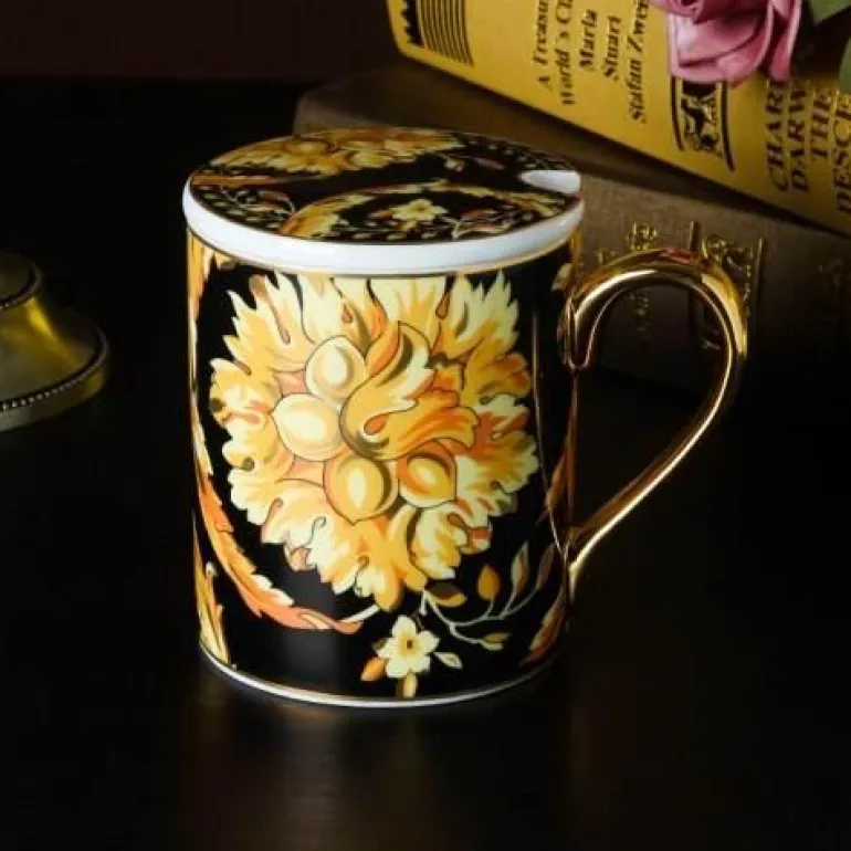 Luxuriöses Teetassen-Set aus Bone China – Elegante Kaffeetassen im europäischen Stil