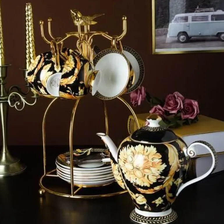 Luxuriöses Teetassen-Set aus Bone China – Elegante Kaffeetassen im europäischen Stil
