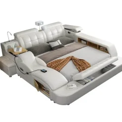 Luxury Smart Bed - Modern Leather Design for Ultimate Comfort