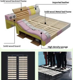 Luxury Smart Bed - Modern Leather Design for Ultimate Comfort