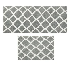 Madivelle Reversible High Pile Bath Rug – Modern Tufted Microfiber